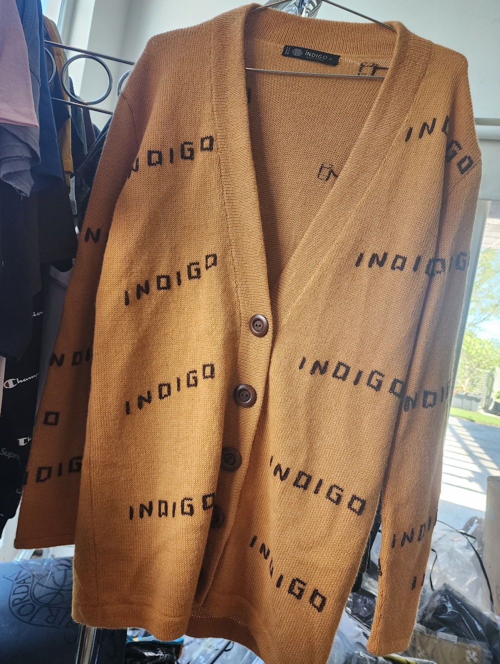 Indigo Mustard Logo Print Hand Embroidered Cardigan - Medium